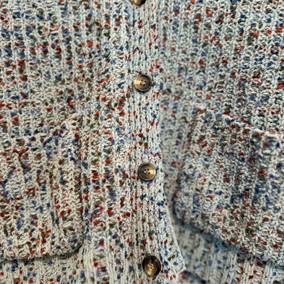 NWOT Women’s Sz:S Blue/ Gray Speckled Super Soft Button Cardigan. Double Pockets - Picture 11 of 13